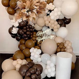110Pcs Dark Brown Balloons, 12Inch Coffee Brown Latex Party Balloons, Helium Quality For Birthday Baby Shower Gender Reveal Graduation Party Decorations(With 2 Ribbons)
