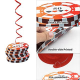 Casino Party Hanging Swirl Decorations: Las Vegas Theme, 24PCS