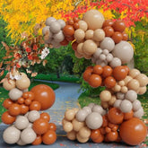 Fall Balloon Arch Kit: Burnt Orange, Peach, White - 127 Piece Set