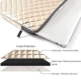 Puffy Laptop Sleeve 11 12 13 13.3 14 15 15.6 Inch Case Protective Bag Quilted Pu Leather Lined Padded