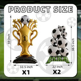 Soccer Ball Balloons & Trophy Set - 59 Inch Large Foil Balloons Balls and Trophies, Soccer Party Decorations for World Cup Soccer Events, 2026 Championship Birthday Supplies for Fans