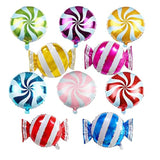 10 Pack Candy Foil Balloons Sweet Spiral Mylar Balloon Set Party Birthday Decorations