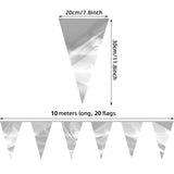 130Ft Silver Glitter Triangle Pennant Banner Flag Metallic Bunting Fabric Garland For Christmas Graduation Wedding Engagement Anniversary Bachelorette Birthday Bridal Shower Valentine'S Party Decor