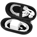 Earbud Case, Earphone Carrying Case Holder Eva Headphone Storage Bag Small Zipper Pouch Compatible For Earpods, Airpods, Beats Flex, Urbeats3, Bose Wireless Earbuds -With Carabiner