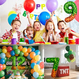 Pixel & Tnt Theme 40In Giant Number Balloons - Foil Mylar Birthday Party Decorations For Kids Adults Cumpleaños, Block Style Pixel Art Shape Balloon Decor Supplies (Pixel, Number 5)