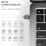 10Gbps Usb C To Usb Adapter (2 Pack), Usb 3.2 Gen 2 Fit Side By Side, Usb C Male To Usb A Female Converter For 16 15 Series, Ipad, Macbook And More Type C Devices