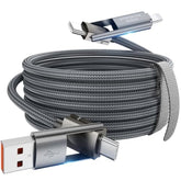 4 In 1 Charging Cable,240W Usb To Usb C Cable 10 Ft,Fast Charging Multi Charger Cord With Type C/Usb A/L Port For Iphone 16/15/14 Series Macbook Ipad Pixel Samsung Switch Ps5 Tablet And More