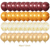 Fall Bridal Baby Shower Birthday Party Decorations Maroon Orange Gold Balloons