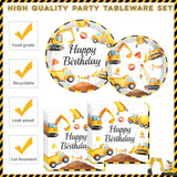 Construction Birthday Party Supplies For 24 Guests - Decorations Include Plates, Napkins, Cups, Tablecloth, Cake Toppers For Boys Construction Theme Birthday Party