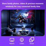 Smart Portable Mini Projector, Electric Focus Auto Keystone Android Os Bluetooth + Dual Wifi Support 4K, Hdmi/Usb/Av/Audio Bedroom Projector, For Business Home Theater Outdoor Use