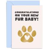 Old English Co. Congratulations On Your Fur Baby Card For Cat Dog Parents - Cute New Pet Owner Card - Cat Or Dog Birthday Card - Welcome Puppy Or Kitten Card | Blank Inside With Envelope