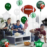 Football Party Balloons,27 Inch Football Shape Balloon Mylar Foil Latex Balloon Bouquet For Kids Teenagers Sport Theme Birthday Party Decors, Super Sunday Touchdown Party Decors Supplies