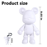 Diy Fluid Bear + Bear Keychain Painting Set, Teddy Bear Figure For Creative Fluid Art And Home Decoration (9 Inch, Pink+White+Red)
