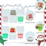 48 Pcs 14 Oz Christmas Cups Disposable Christmas Party Decorations Supplies Winter Xmas Party Plastic Cups Winter Drinking Cups For Adults And Kids