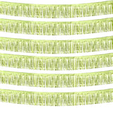 6 Pack 10 Feet Foil Fringe Garland Metallic Tinsel Streamers Banner Wall Hanging Backdrop Banner For Parade Floats, Thanksgiving, Christmas, Birthday, Halloween Party Decorations(Light Green)
