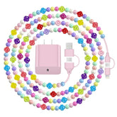 Colorful Iphone 17 16 Charger Type C Fast Charging, 4-In-1 Multi Cord And 20W Usb C Wall Charger Block With 6Ft Cable Girl Women For Iphone 17/17 Air/17 Pro/17 Pro Max/16 15 14 13 12 11