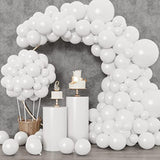 White Balloon Garland Kit: 129-Piece Latex Arch for Party Decor
