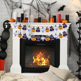 Halloween Banner Garland with Owl Ghost Pumpkin for Indoor Outdoor Party Wall Door Decor