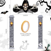 3Pcs Halloween Cemetery Archway Door Banners Gothic Mansion Outdoor Porch Sign Decor