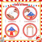3 Pcs Carnival Circus Porch Banner Decorations Circus Party Awning Hanging Banner Carnival Welcome Door Decorations Set For Birthday Baby Shower Party Supplies