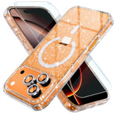 Magnetic For Iphone 17 Pro Max Case Compatible With Magsafe, Women Cute Glitter Sparkly Phone Case With Diamond Camera Lens Protectors, Military-Grade Drop Protection 6.9" (Clear)