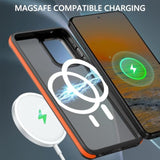 For Motorola Moto G Power 5G 2024 Case Compatible With Magsafe Magnetic Cases Translucent Matte Back Anti-Scratch Shockproof Protective Phone Case For Moto G Power 2024 6.7'', Black/Orange