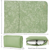 MOSISO Laptop Case 13 inch, 13 inch Laptop Sleeve Compatible with MacBook Air M4 M3 M2 M1 2025-2018 / Pro M2 M1 2025-2016, Embossed Retro Hibiscus PU Leather Case with Small Bag, Sage Green