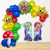 133pc Mario Birthday Party Balloon Kit Latex & Foil Arch Garland Set