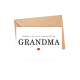 Thank You For Everything Grandma Card - Thank You Card - Grandma Card - Mother'S Day Card - Card For Her - Greeting Card For Birthday- Anniversary - Note Card - Thank You For Everything Card