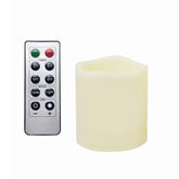 1 Waterproof Outdoor Battery Operated Flameless Led Pillar Candles With Remote Flickering Plastic Electric Decorative Light Set For Home Décor Garden Patio Decoration Party Wedding Supplies 3X3 Inches