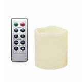 1 Waterproof Outdoor Battery Operated Flameless Led Pillar Candles With Remote Flickering Plastic Electric Decorative Light Set For Home Décor Garden Patio Decoration Party Wedding Supplies 3X3 Inches