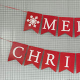 Merry Christmas Banner Sign For Fireplace Decor - Wall Decor & Cubicle Hanging - Indoor Farmhouse Christmas Decor