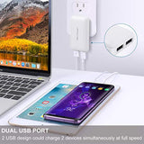 Slim Wall Charger,15W Dual Port Flat Usb Wall Plug,2-Port Usb-A Foldable Flat Charging Block,Portable Low Profile Power Cube Charger Box For Iphone 16 15 14 13 12 11 Pro Max 6 6S 7 8 Plus,Ipad,Samsung