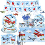 Airplane Party Supplies for 20 Guests – Plates, Cups, Napkins, Banner & More (142pcs)
