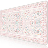 Pink Desk Mat, Non-Slip Office Table Mat, Aesthetic Mouse Pad With Stitched Edge, 35.4" X 15.7" Long Mouse Pad, Waterproof Dorm Desk Mat For Writing, Drawing
