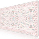 Pink Desk Mat, Non-Slip Office Table Mat, Aesthetic Mouse Pad With Stitched Edge, 35.4" X 15.7" Long Mouse Pad, Waterproof Dorm Desk Mat For Writing, Drawing