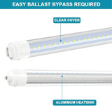 4 Pack 5FT LED Outdoor Tubes 36W 6000K Cool White R17D HO Base for Double Sided Signs