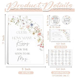 How Many Kisses Bridal Shower Games, How Many Kisses Standing Sign 50 Guessing Cards 180 Bridal Shower Kisses Stickers, How Many Kisses Flowers Bridal Shower Game Set For Bridal Shower And Weddings