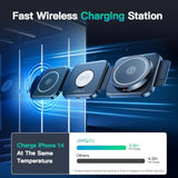 3 In 1 Charging Station For Iphone 16/15/14/13/12 Series, Travel Charger For Multiple Devices For Airpods 4/3/2/Pro,Wireless Charger Magnetic Charging For Apple Watch S10 Series(Black)