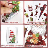 Christmas Wall Stickers Decoration 12 Sheets, Buffalo Plaid Christmas Wall Decals Holiday Letter Trees Decor, Winter Snowflake Vinyl Stickers For Living Room Bedroom Home Office