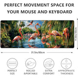 Flamingo Gaming Mouse Pad, Large Desk Mat For Computer, Extended Keyboard Laptop Mouse Pads, 31.5×11.8In Non Slip Rubber Mousepad For Office Decor Gifts(Color6)