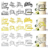 24pcs Mirror Acrylic Happy Birthday Cake Toppers β 8 Styles, 3 Colors Set