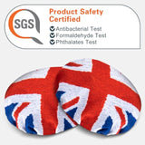 Geekria 2 Pairs Flex Fabric Headphone Covers - Product Safety Certified - Washable & Stretchable Sanitary Protectors for Over-Ear Headsets, Sweat Pads for Gym, Gaming (M/England Flag)