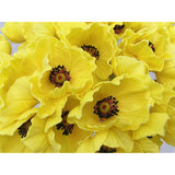 10 Stems Artificial Poppies Real Touch Pu Fake Latex Flowers For Wedding Holiday Bridal Bouquet Home Party Decor (Yellow)