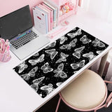 Black And White Butterfly Large Mouse Pad For Desk,Galaxy Space Mouse Pad Gaming Desk Accessories Non-Slip Rubber Base Keyboard And Mouse Pad For Home Office Table Mousepad, 31.5W X 15.7L Inches