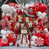 Christmas Balloon Garland Arch Kit, with Merry Christmas Banner Balloon