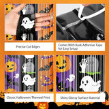 2PCS Halloween Metallic Foil Fringe Curtains Backdrop Streamers Decor