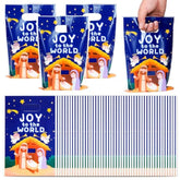 200 Pieces Nativity Plastic Treat Bags Christmas Bags 5 Mil 6.8"X10" Merchandise Bag With Handle Retail And Shopping Bag For Vacation Xmas Nativity Party Supply