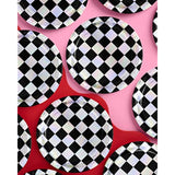 Black And Iridescent Checker Paper Plates - 25 Pack | Happy Birthday Party Decorations, Cute Bachelorette Party, Cool Cake Plates, Checker Disposable Party Plates