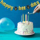 Gold Glitter Happy Bee Day Banner Bumble Theme Shower Decorations Bee Themed Parties Decor Gift For Engagement Party Decor Happy Birthday Parties Decorations